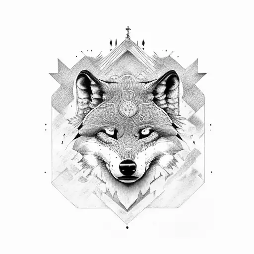 Roman wolf with kids tattoo design idea
