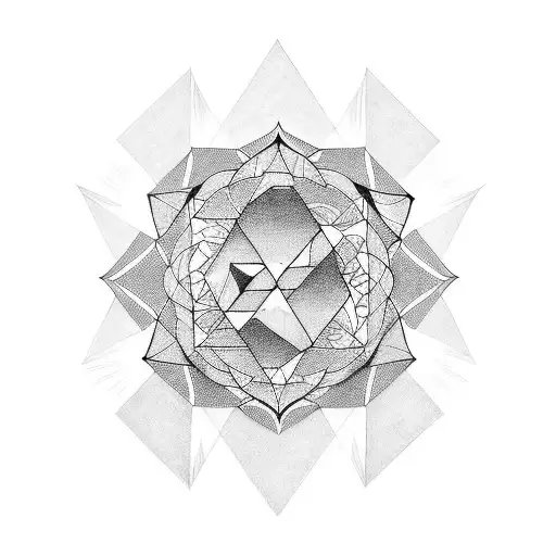 Create a geometric tattoo inspired by traditional Japanese art tattoo design idea
