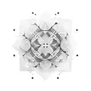 Create a geometric tattoo inspired by traditional Japanese art tattoo design idea