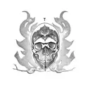 Combine a skull and a bird in a surrealistic style tattoo design idea