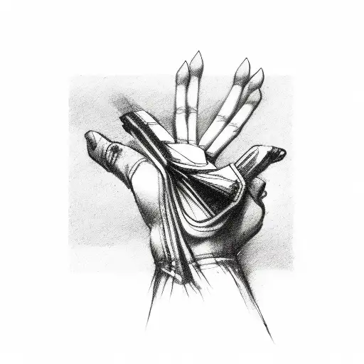 Red Hand tattoo design idea