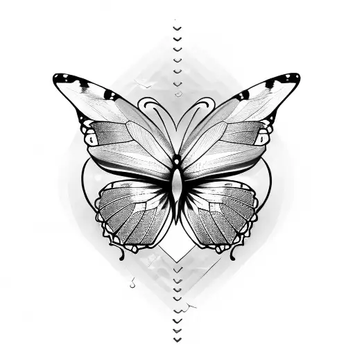 Butterfly with heart rate for dad  tattoo design idea