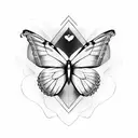 Butterfly with heart rate for dad  tattoo design idea