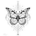 Butterfly with heart rate for dad  tattoo design idea