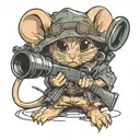 cute mouse with sniper tattoo design idea