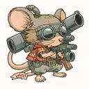 cute mouse with sniper tattoo design idea