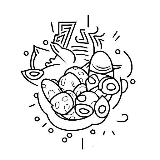 Eggs and bacon tattoo design idea