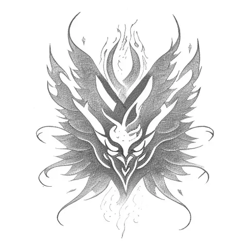 A fiery phoenix symbolizing the transformation of anger into strength tattoo design idea