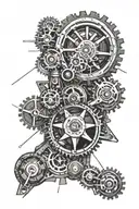 gear, grinder, engineering tools tattoo design idea