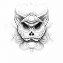 sol, olas de mar y trebol tattoo design idea