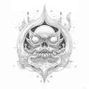 sol, olas de mar y trebol tattoo design idea