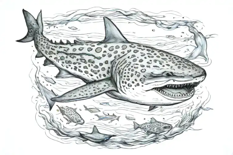 whale shark  realistic  tattoo design idea