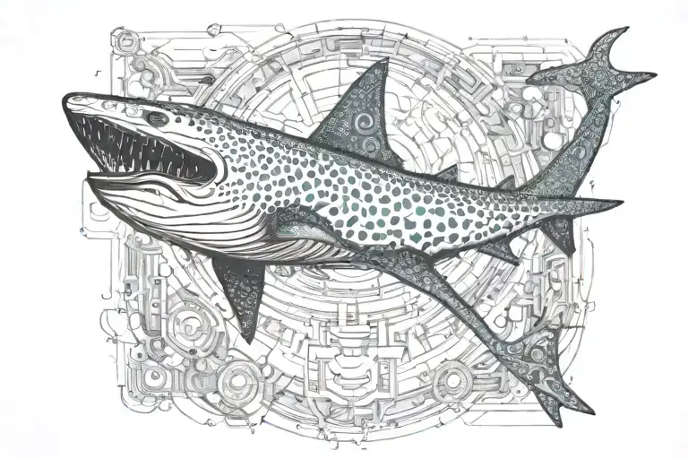 whale shark print  tattoo design idea