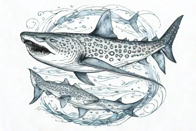 whale shark  realistic  tattoo design idea