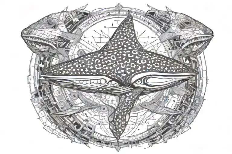 whale shark skin tattoo design idea