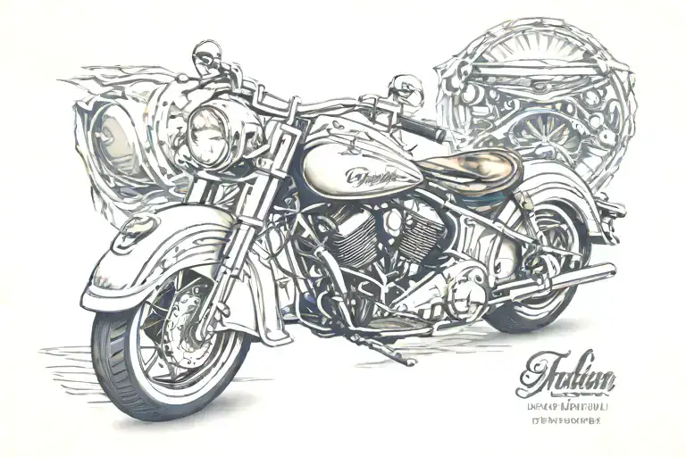 indian motorcycle tattoo design idea