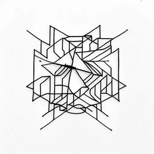 A minimalist tattoo of a sewing needle and thread forming the shape of a bird (passaro) tattoo design idea