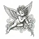 cherub angel tattoo design idea