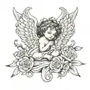 cherub angel tattoo design idea