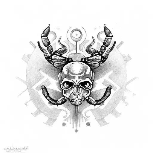 Scorpio alchemy symbols tattoo design idea