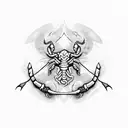 Scorpio alchemy symbols tattoo design idea