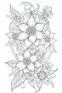 Virgo, Gemini, scorpio, Sagittarius flower star sign tattoo design idea