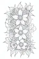Virgo, Gemini, scorpio, Sagittarius flower star sign tattoo design idea