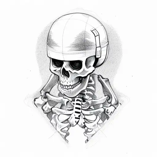 skeleton space cowboy tattoo design idea