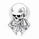 skeleton space cowboy tattoo design idea