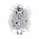 skeleton space cowboy tattoo design idea