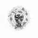 skeleton space cowboy tattoo design idea