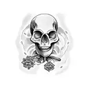 skeleton space cowboy tattoo design idea