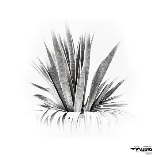 Yucca and Monstera tattoo design idea