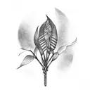 Yucca and Monstera tattoo design idea