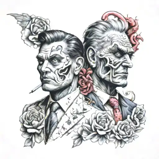 two face tattoo tattoo design idea