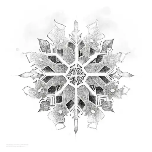 snowflake eel tattoo design idea