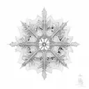 snowflake eel tattoo design idea