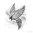 two ravens spiral with scrolls and feathers tattoo design idea