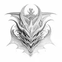 Dragon three heads black ink tattoo design idea