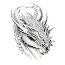 Dragon three heads black ink tattoo design idea
