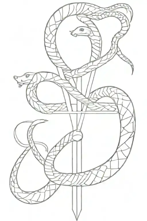 Leviathan cross and snake tattoo design idea