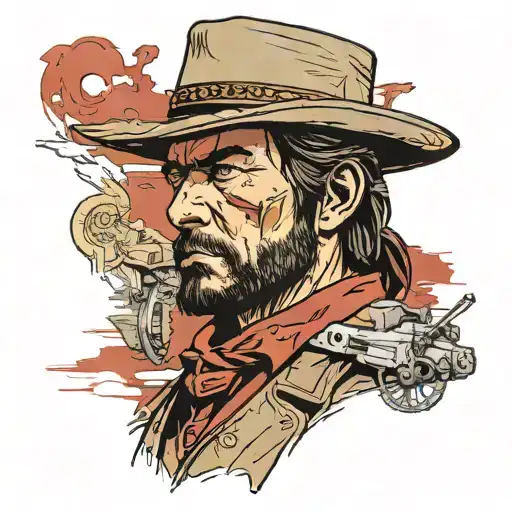 red dead redemption give hat to John  tattoo design idea