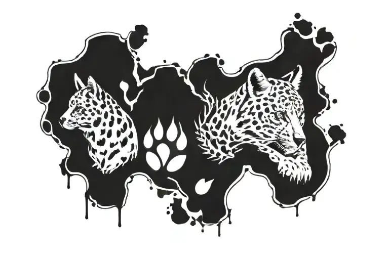 animal paw print tracks of 3 different animals  tattoo design idea