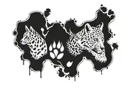animal paw print tracks of 3 different animals  tattoo design idea