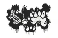 animal paw print tracks of 3 different animals  tattoo design idea