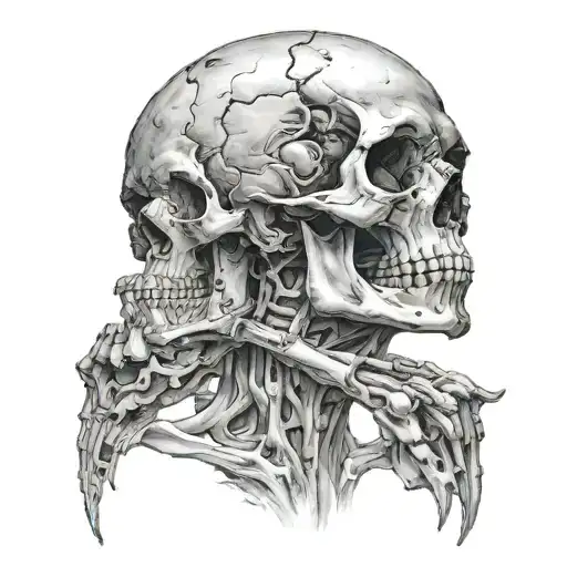 leon and skull fuction tattoo design idea