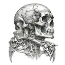 leon and skull fuction tattoo design idea