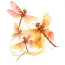 multiple dragonflies with movement shoulder piece tattoo design idea