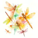 multiple dragonflies with movement shoulder piece tattoo design idea