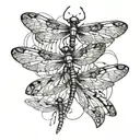 multiple dragonflies with movement shoulder piece tattoo design idea